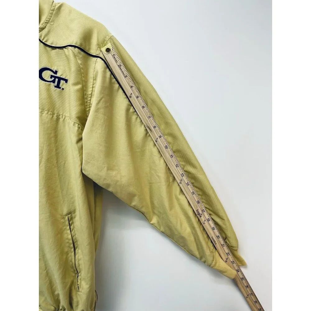georgia tech Mens Jacket Yellow Pullover Sweathirt Russell Athletic Size Small